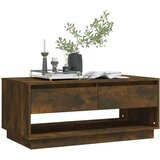 vidaXL Klubska mizica dimljeni hrast 102,5x55x44 cm iverna plošča | Shoptok.si