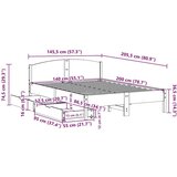 vidaXL Okvir kreveta bez madraca 140 x 200 cm od masivne borovine | shoptok.hr