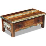 vidaXL Klubska mizica s predali trden predelan les 90x45x35 cm Cene