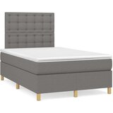  Box spring postelja z vzmetnico temno siva 120x200 cm blago, (20930630) | Shoptok.si