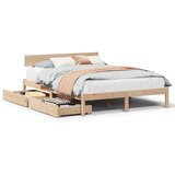 Maison Chic Posteljni okvir - Dvoposteljna postelja - Zakonska postelja brez vzmetnice 140x190 cm trdna borovina-J10732, (21769061) | Shoptok.si