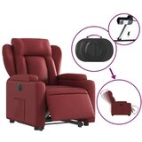  Električni naslonjač na podizanje umjetna koža crvena boja vina | shoptok.hr