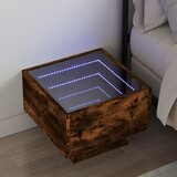 vidaXL Nočna mizica z neskončnimi LED dimljeni hrast 40x40x30 cm Cene
