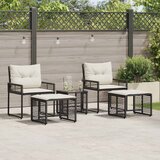  Set vanjskog namještaja s jastukom 5 pcs Crna i bijela | shoptok.hr