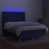  Box spring postelja z vzmetnico LED modra 140x190 cm blago, (20895396) | Shoptok.si