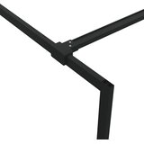 Pregrada za tuš crna 140 x 195 cm s prozirnim staklom ESG | shoptok.hr