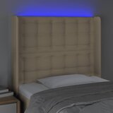  LED uzglavlje krem 93 x 16 x 118/128 cm od tkanine | shoptok.hr