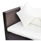 vidaXL Vrtna sedežna garnitura z blazinami 4-delna poli ratan rjava | Shoptok.si