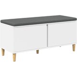 vidaXL Haldna klop z blazino s shranjevanjem Bela 100 x 38 x 46 cm, (5000155649) Cene