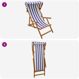  Ležaljka 3 Pozicija Čvrsto drvo eukaliptusa Plava i bijela | shoptok.hr