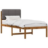  Krevetni okvir s tapiciranim uzglavljem Prirodna i svjetlosiva - Prirodna i svjetlosiva 100 x 200 cm | shoptok.hr