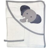 Bebekevi Peškir s kapuljačom i rukavicom - slon beli ( BEVI1250B ) Cene