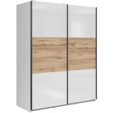 MID.YOU OMARA Z DRSNIMI VRATI, hrast wotan, bela, visoki sijaj | Shoptok.si