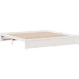  Krevet s regalom z knjige bez madraca bijeli 200x200cm borovina | shoptok.hr