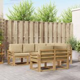  Set vanjskih sofa 7 kom. Bijela i bež Poliester Smeđa 249 x 130,5 x 73 cm | Shoptok.si