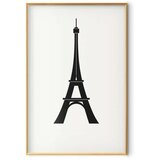  Plakat - Eiffel Tower Simple Black-and-White Graphic 29.7x42 Zlatni okvir | shoptok.hr