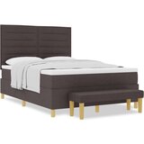  Krevet s box springom s madracem i klupom tamnosmeđa 140x190 cm tkanina | shoptok.hr