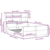 vidaXL Knjižna postelja brez vzmetnice vošč. rjava 120x200cm trden les | Shoptok.si