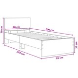  Krevetna konstrukcija s LED svjetlom Hrast artisan 80 x 200 cm | shoptok.hr