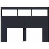 Ormarić za uzglavlje s LED svjetlima crni 140 x 17 x 102 cm | shoptok.hr