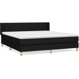 vidaXL Box spring postelja z vzmetnico črna 160x200 cm blago, (20896342) | Shoptok.si