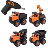 Set vozila za rastavljanje STT014-S4-BD + Baterijski odvijač, Crni, 4 komada