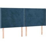  Posteljno vzglavje temno modro 203x16x118/128 cm žamet, (20932262) | Shoptok.si