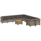  The Living Store Vrtna sedežna garnitura 11-delna z blazinami siv poli ratan - Vrtna Sedežna Garniture, (21461569) | Shoptok.si
