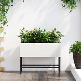 vidaXL Sadilnik Bela Kovina 60 x 26 x 45 cm Kovinski sadilnik | Shoptok.si