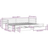  Dnevni krevet na razvlačenje s ladicama bez madraca 80x200 cm | shoptok.hr