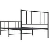 vidaXL Metalni okvir kreveta uzglavlje i podnožje crni 90 x 200 cm | shoptok.hr