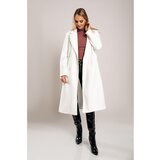 Fenzy Eleganten Dolg Plašč Z Gumbi, Bel | Shoptok.si