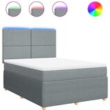  Krevet s oprugama i madracem svjetlosivi 140x190 cm od tkanine | shoptok.hr