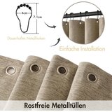 MIULEE tuš zavesa z lanenim videzom – 120 × 200 cm odprta embalaža | Shoptok.si