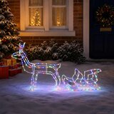  Božićna dekoracija s jelenom i sanjkama LOVIISA 240 LED lampica - Šareni | shoptok.hr