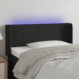 vidaXL LED uzglavlje crno 103x16x78/88 cm baršunasto Cijene