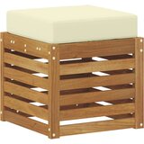  Vanjska stolica klupa s jastukom Prirodna 43 x 43 x 37 cm - Prirodna boja i krem 40 cm Zatvoren prostor za noge | shoptok.hr