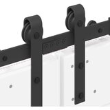 vidaXL Komplet opreme za drsna vrata 213,5 cm jeklo črne barve | Shoptok.si