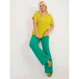Fashion Hunters Lime plus size casual blouse with patches