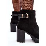 Boto Women's Suede Ankle Boots With Ornament Black Menoria | Shoptok.si