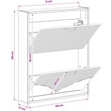  Ormar za cipele na zidu HOORN 71 x 17 x 86 cm Konstruirano drvo | shoptok.hr