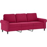  3-dijelni set sofa s jastucima crvena boja vina baršunasti | shoptok.hr