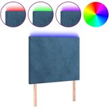 The Living Store led posteljno vzglavje temno modro 100x5x118/128 cm žamet - led vzglavje, (21418476) | Shoptok.si