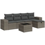 vidaXL 6-dijelni set vrtnih sofa od poliratana s jastucima sivi | shoptok.hr