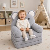  Koala 2-in-1 Reclining Sofa Armchair for Children Soft Plush Gray | Shoptok.si
