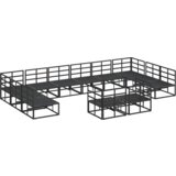 vidaXL Vrtna sedežna garnitura 12 pcs Črna 423 x 211.5 x 71 cm | Shoptok.si