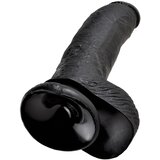King Cock 9 - veliki, testikularni dildo (23cm) - crn | shoptok.hr