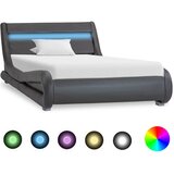 Maison Chic Posteljni okvir - Enojna postelja - Postelja za odrasle LED sivo umetno usnje 100x200 cm, (21693545) | Shoptok.si