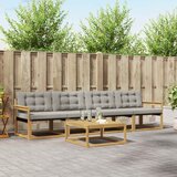  Set vanjskih sofa 5 kom. Bijela i svjetlosiva Smeđa 79 x 79 x 37 cm | Shoptok.si
