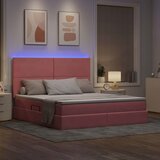  LED krevet za pohranu s madracem Ružičasta 160 x 200 cm Baršun | shoptok.hr